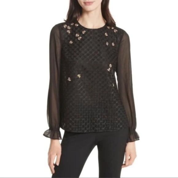 Ted Baker London Tops - Ted Baker Lunnah Queen Bee Black Top